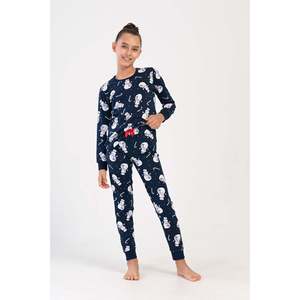 Conjunto de pijama de leggings de manga larga con puños y detalle de lazo para niña, tallas 7-8 y 13-14 - Product Image 4
