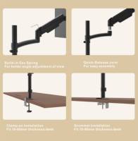 Nouveau design Vesa 100*100 mm 13-27 pouces Bras de moniteur triple réglable pour trois écrans Support de montage pour bras de moniteur triple