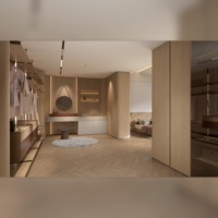 Système de dressing moderne en mélamine naturelle écologique avec dimensions personnalisées pour les chambres de villas, d'appartements et d'hôtels
