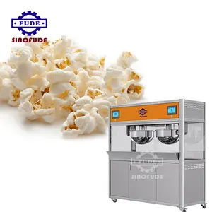 Touch screen operated commercial popcorn machine easy to clean double pot spherical bottom popcorn maker