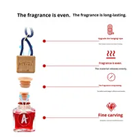 Diffuseur de parfum pour voiture Astree, flacon en verre suspendu avec bouchon en bois, longue durée, rechargeable, pour rétroviseur, OEM
