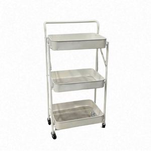 Modern Stainless Steel <b>Foldable</b> <b>Cart</b> <b>Foldable</b> Kitchen Gadgets 3 Layers Sample Available Easy Bulk Order Premium Folding <b>Cart</b> - Product Image 1