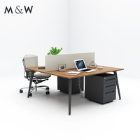 Bureau de meuble à espace ouvert à panneau Pc M & W, table de bureau à poste de travail pour 2 personnes