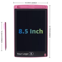 Tablette d'écriture LCD 8,5 pouces en ABS, portable, légère, étanche, pour l'apprentissage des tout-petits, bloc de dessin électronique (rose bleu)