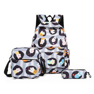 OEM Wholesale Custom Full Printing Ladies School <b>Backpack</b> Set Fashion Students' 3-Piece Polyester Lining Zipper Closure - Product Image 5