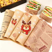 Kertas Pembungkus Sandwich Ramah Lingkungan, Biodegradable, Anti Minyak, Food Grade, Cetak Sesuai Pesanan untuk Sushi, Burger, Roti