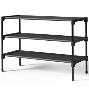 Zapatero Metálico Moderno de 3 Niveles, Organizador de Zapatos Apilable de Tela No Tejida para el Hogar - Product Image 1