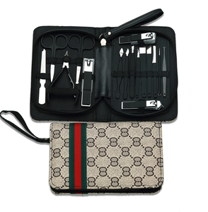 Bán Buôn 16Pcs Móng Tay Màu Đen Clipper Set Người Đàn Ông Phong Cách Làm Móng Tay Và Móng Chân Thiết Lập Đa Năng Du Lịch Chải Chuốt Kit Với Da Trường Hợp - Product Image 1