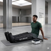 Appareil de compression pneumatique rechargeable CE 2026 à 6 chambres pour massage des jambes, bottes de récupération musculaire pour thérapie par compression
