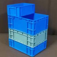 Caisse en plastique empilable, recyclable, compatible avec les palettes Euro, à parois solides, norme européenne, panier de stockage industriel