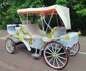รถม้าไฟฟ้าสีขาวสำหรับงานแต่งงานแบบไม่มีหางม้าใส่สบายกลางแจ้งเที่ยวชมม้าไฟฟ้าทัวร์งานแต่งงานใหม่ - Product Image 6