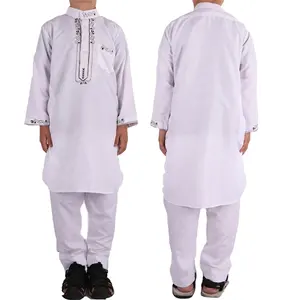 Kinder Polyester islamische Kleidung Langarm Abaya muslimischen Jungen muslimischen Kleid