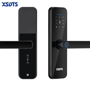 XSDTS F5 Tuya Wifi Digital Electronic Smart Door Lock With Biometric Fingerprint Password Key Unlock For Wooden Door
