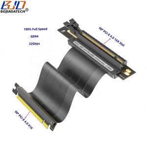 Double câble d'extension 90 degrés PCI-E 4.0 16X à X16 pour carte graphique GPU Riser 0.2M pour RTX3090ti <span class=keywords><strong>RTX4090ti</strong></span> RX6900XT RX6800XT - Product Image 1