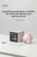 Humidificateur d'air portable rechargeable en forme de maison champignon, lampe de nuit, 300 ml, lumière coucher de soleil colorée, mini humidificateur ultrasonique de bureau