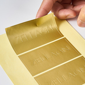 Yinlefang Brushed Gold Self <b>Adhesive</b> Labels Hot Stamped Logo Waterproof <b>PVC</b> Round Sealing Stickers 0.3mm Thickness - Product Image 1