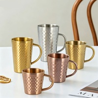 Mug isotherme à double paroi avec poignée, en acier inoxydable 304, sans BPA, plusieurs capacités disponibles, vente en gros