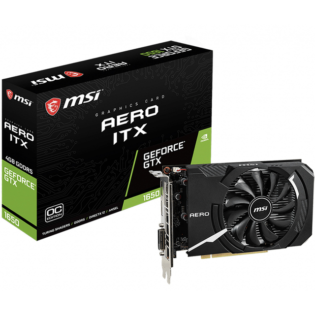 UsedMSI GeForce GTX 1650 AERO ITX 4G OC Gaming Graphics Card with 4GB GDDR5 Memory 8Gbps Memory Speed Support OverClock