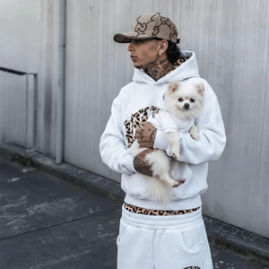 高品质冬季两件套宽松运动裤和连帽衫套装男士定制重量级超大套头衫连帽衫运动服套装 - Product Image 3