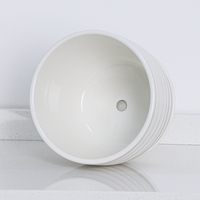 Lot de 3 pots de fleurs en terre cuite blanche, sculptés à la main, écologiques, durables, avec trou de drainage, pour jardin - Vente en gros à prix réduit