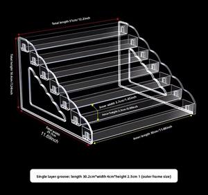 Boîte de <span class=keywords><strong>rangement</strong></span> de bureau moderne et écologique en acrylique à 5 couches Présentoir pour cosmétiques avec montage facile Support de <span class=keywords><strong>rangement</strong></span> de type échelle - Product Image 6