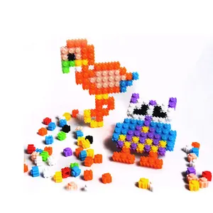 Produk terbaru 2024 3D teka-teki permainan partikel kecil warna-warni blok mikro untuk anak-anak kartun burung beo mobil Mini blok bangunan mainan
