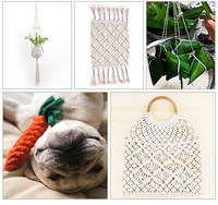 Personnalisé multicolore 1-6mm coton corde tressé macramé coton corde macramé fil pour crochet balançoire hamac plante cintres