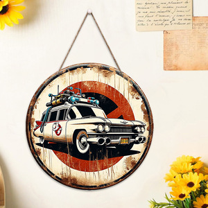 En stock : décorations murales de plaques d'immatriculation de style rétro américain, pendentifs de voiture créatifs, décorations de bar, panneaux suspendus en bois. - Product Image 3