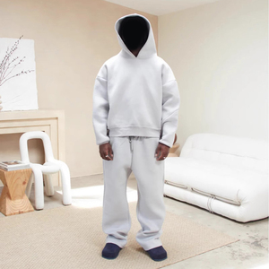 <span class=keywords><strong>Felpa</strong></span> con Cappuccio e <span class=keywords><strong>Zip</strong></span> <span class=keywords><strong>Nera</strong></span> in Poliestere e Cotone Ricamata Oversize da <span class=keywords><strong>Uomo</strong></span> Y02 - Ingrosso Fabbrica OEM per SA - Product Image 2