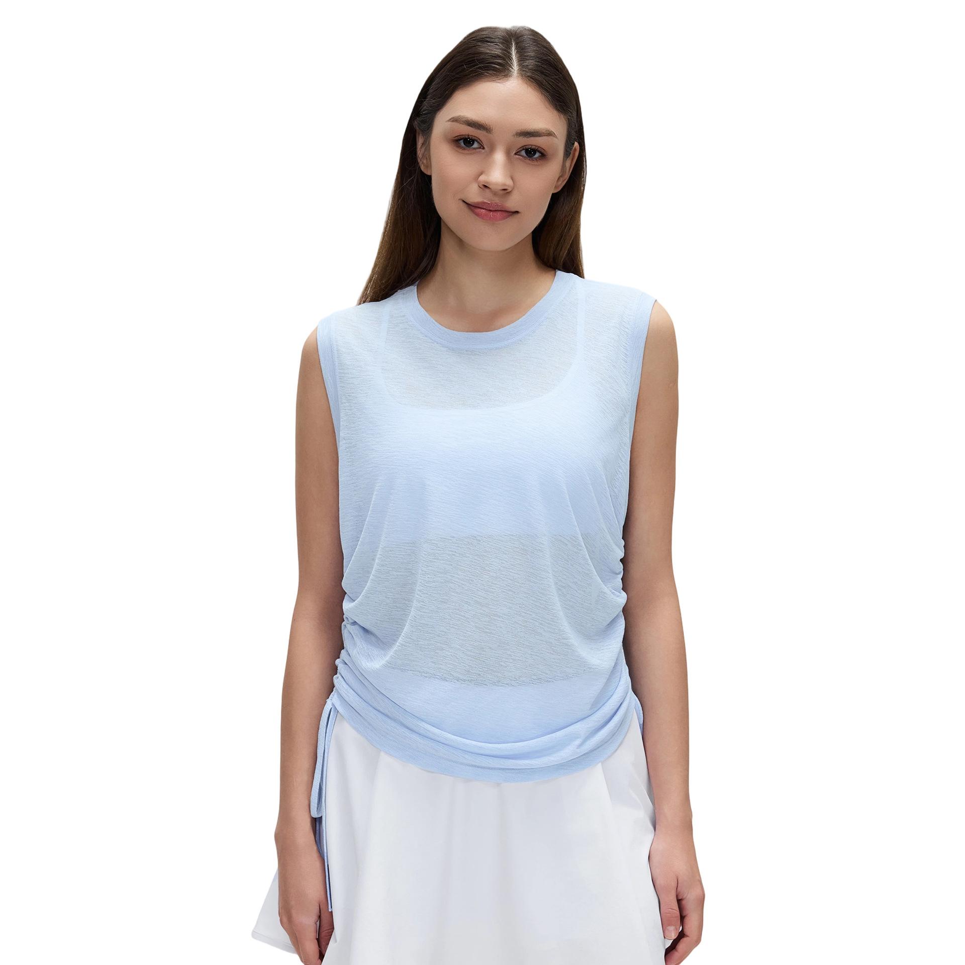 2026 Simple Round Neck Sleeveless Sports Tank Top Womens Thin Breathable Yoga Summer 100% Polyester Loose Fit