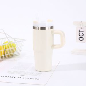 Car Travel Tumbler <b>Mug</b> 14oz with Handle Insulated Double Wall Vacuum Lid Straw Anti-Slip Base - Product Image 6