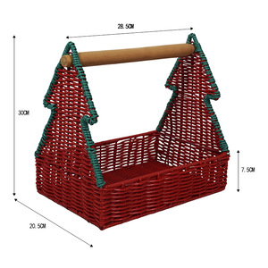 Panier de rangement en tissu tressé pour décorations de Noël transfrontalières, panier cadeau de Noël personnalisé en imitation rotin pour arbre de Noël - Product Image 1