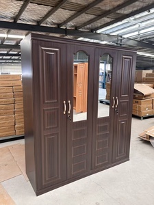 Armoire en acier à 4 portes imprimées avec portes battantes durables, organisateur de vêtements, idéale pour le rangement de chambre à coucher - Product Image 6