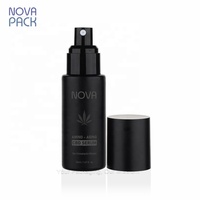 Flacon pulvérisateur en verre noir mat 50ml 60ml 80ml 100ml, flacon de toner à brume fine, flacons vides de 2oz pour spray d'ambiance avec bouchon noir