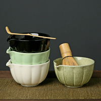 Bol à Matcha Portable, Ensemble de Fouettage du Thé de la Dynastie Song, Bol à Thé en Céramique et Fouet à Matcha (Chasen), Logo Personnalisé Disponible