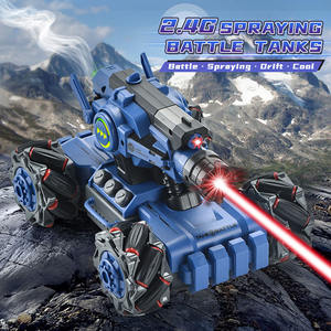 Juego de tanques de combate a Control remoto, Juego de 2 unidades de tanques de combate a Control remoto con Spray Smoke <span class=keywords><strong>Crazon</strong></span>, 2,4G, venta al por mayor, 2022 - Product Image 2
