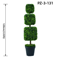 Arbre artificiel en buis à trois boules, en pot, plante à trois niveaux pour la décoration de villas, jardins, maisons, extérieurs, paysages commerciaux, OEM