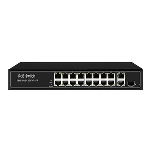 Manufacturer 16 rj45 port 100gb enterpriseclass poe network ethernet switch plus 2 gigabit uplink port