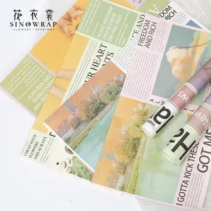 SINOWRAP hot sell florist supplier paper material Newspaper flower packing material