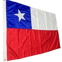 Grand drapeau brodé du Chili 3x5 pour l'extérieur-Double face 2 plis avec 2 œillets en laiton, couleurs vives avec coutures