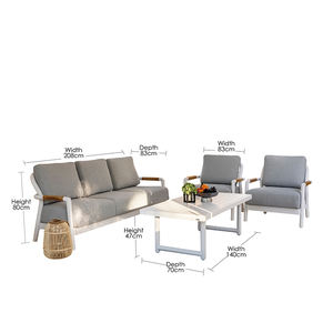 OSMEN <span class=keywords><strong>Cambridge</strong></span> Moderno Cuerda de aluminio Muebles de jardín al aire libre Sofá de 3 plazas para terraza Patio Uso - Product Image 5