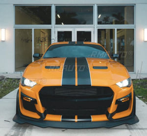 ชุดแต่งสเกิร์ตหน้ารถยนต์ 3 ชิ้น แบบ GT500 สำหรับ Ford Mustang ปี 14-21 สีดำด้าน/ดำเงา AMMP - Product Image 2
