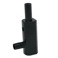 Connecteur d'axe bidirectionnel en bloc hexagonal en aluminium anodisé noir usiné CNC sur mesure, avec broche de positionnement et brochage par perçage