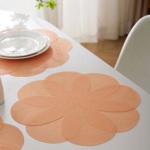 Vente en gros de napperons de cuisine tressés à fleurs en <span class=keywords><strong>vinyle</strong></span> PVC durable, napperons lavables et durables pour table à manger - Product Image 4