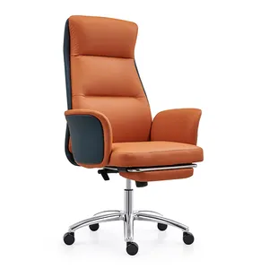 Reposabrazos ajustable de alta calidad Wesome, muebles de estilo de cuero Pu con respaldo alto, silla de oficina ejecutiva ajustable con pedales