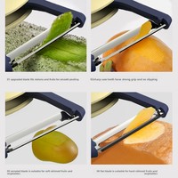 Couteau à éplucher multifonctionnel moderne et minimaliste en acier inoxydable avec manche en plastique pour pommes de terre, pommes et fruits