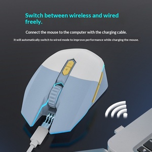 Souris sans fil <span class=keywords><strong>Darou</strong></span> EM910pro pour jeux électroniques, ordinateur portable, bureau, rechargeable, rétroéclairage RVB, 7 boutons, ergonomique, interface USB - Product Image 4