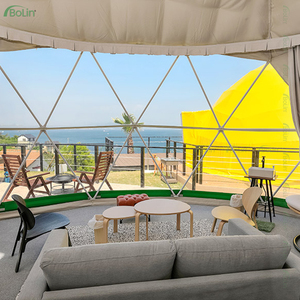 Carpa Domo Geodésica de PVC para Glamping en Bosques Bolin, Carpa Prefabricada para Acampar al Aire Libre con Logotipo Personalizado, <span class=keywords><strong>Material</strong></span> de Tubo de Acero Galvanizado - Product Image 5
