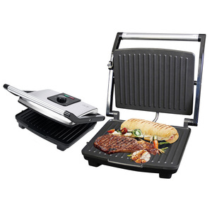 เตาไฟฟ้าสองด้าน สเตนเลสสตีล เคลือบสารกันติด สำหรับย่างสเต็ก ขนมปัง แฮมเบอร์เกอร์ เครื่องย่างเนื้อไร้ควัน บาร์บีคิว - Product Image 1