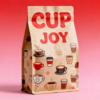 Sacs à café vides à fond plat personnalisés de haute qualité, 250 g, 500 g, 1 kg, sacs d'emballage pour grains de café avec valve